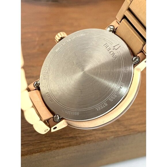 Bulova Women's Watch 97P132 Quartz Diamond Dial Rose Gold Stainless Stee… - Picture 7 of 15